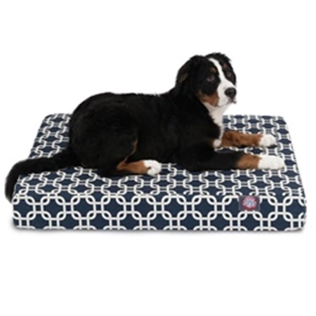 MAJESTIC PET Navy Blue Links Medium Orthopedic Memory Foam Rectangle Dog Bed 78899551434